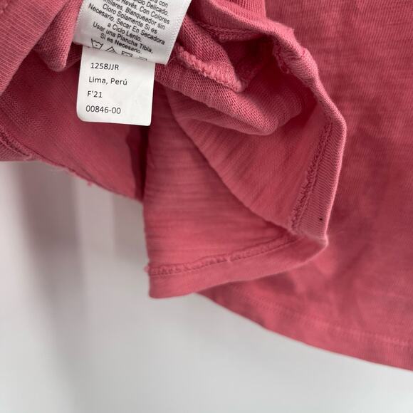 NATION LTD Top Size Small Daniella Combo Party Tee Puff Sleeve Cotton Geranium - Picture 14 of 15